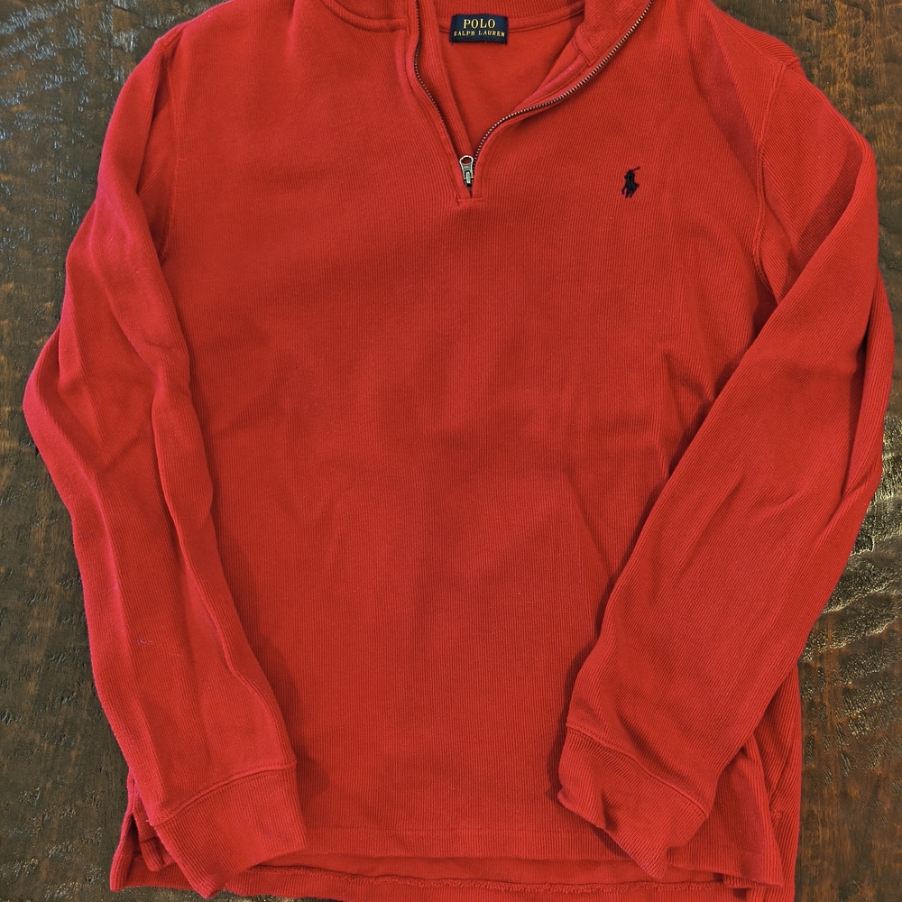 Polo By Ralph Lauren Vibrant Red Half-Zip Sweater